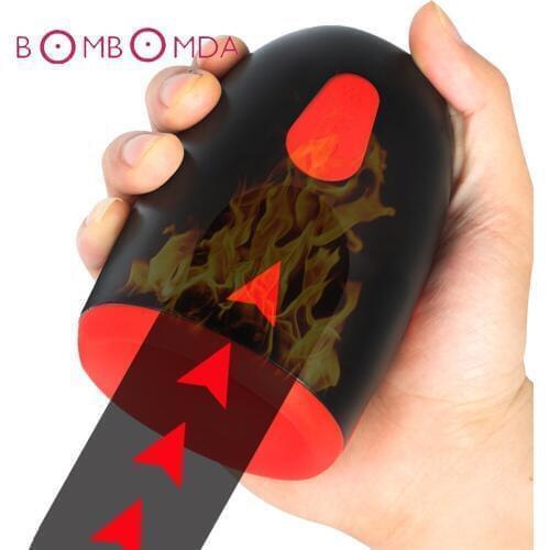 Heating Men Masturbator Cup Penis Stimulator Glans Massage Vibrator Real Pussy Vagina Oral Sex Masturbation Cup Sex Toys for Men