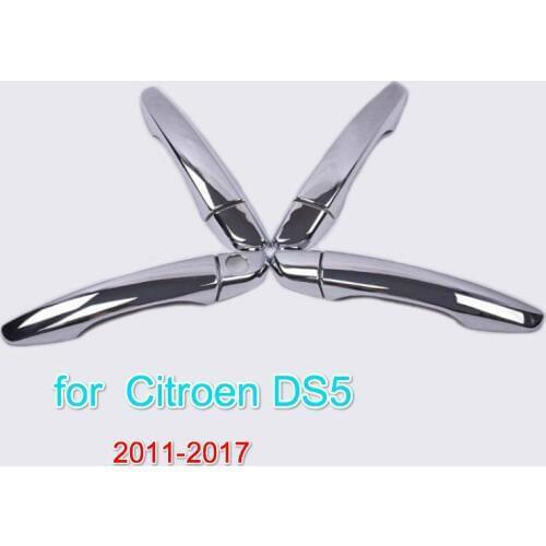 FUNDUOO For Citroen DS5 DS 5 2011-2017 New Chrome Car Door Handle Cover Trim Sticker Free Shipping 2012 2013 2014 2015 2016