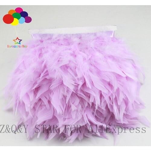 Natural turkey feather 10-15CM dyed light purple cloth edge DIY stage performance costume craft jewelry feather