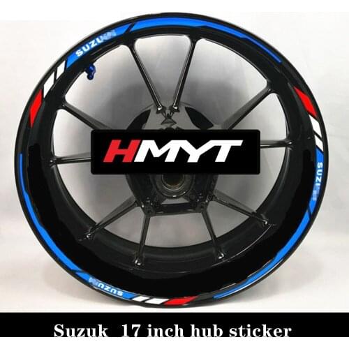Suitable for SUZUK motorcycle 17 inch wheel hub sticker waterproof reflective wheel gsx250r GSX R600 GSX R750 GSX r1000 dl1000