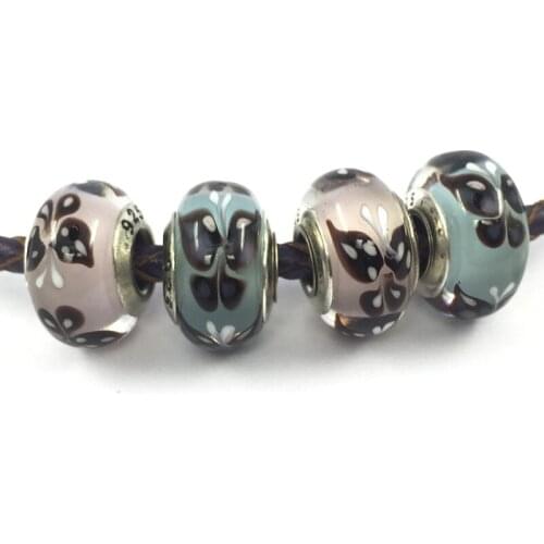Pink&Blue Murano Glass Butterfly European Beads Fit Charms Bracelets&Bangles Necklace