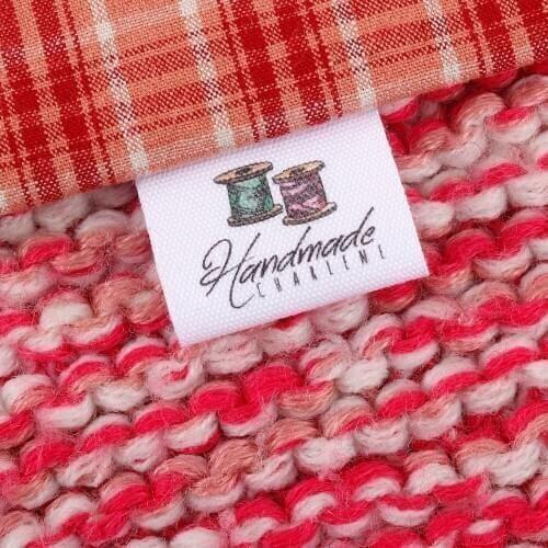 Handmade, knitting label, Fold Cotton Fabric, Sewing Label Tag, Sewing Knitting Crochet, Gift(MD2079)