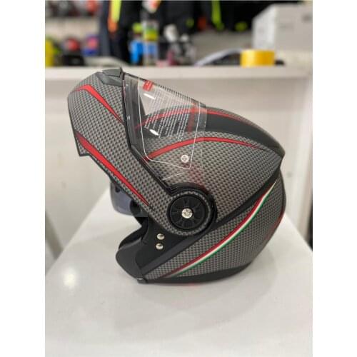 Jk 115 Carbon Pattern Jaw Drop Sun Visor Helmet