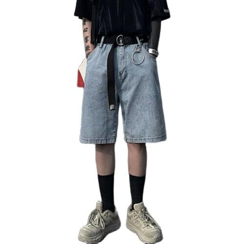 Mens Casual Shorts Restoring Ancient Ways INSstudios Korea Ins Tide Hip Hop Street Washing Jeans At Five And Women