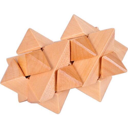 Challenging IQ Wood Game Brain Teaser Burr Puzzles for Adults Kids