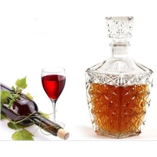1PC New Hot Sale High Quality Glass Whiskey Liquor Wine Drinks Decanter 500ml 850ml Crystal Bottle Wine Carafe Gift JR 1081