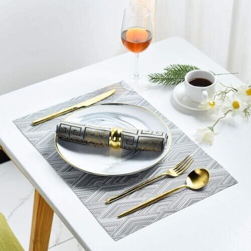 Pvc Heat-resistant Washable Placemats For Dining Table Mat Non-slip Placemat Kitchen Accessories Cup Coaster Wine Pad