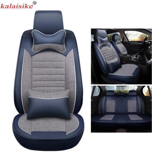 Kalaisike universal leather plus Flax car seat covers for Dodge Avenger Charger Dart RAM Automobiles styling auto accessories
