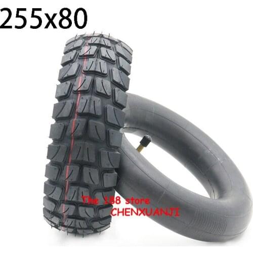 255x80 Tire Inner and Outer Tyre for Electric Scooter Zero 10x Dualtron KuGoo M4 Upgrade 10 Inch 10x3.0 80/65-6 Off Road Tire