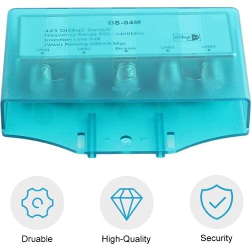 TV Waterproof DS-04M Switch 4x1 DiSEqC 2.0 Switch Satellite Antenna FTA Dish Flat LNB Multiswitch For TV Receiver High Quality
