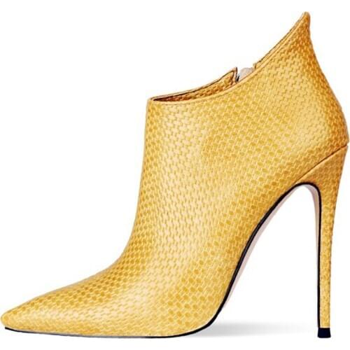 Fashion Womens Shoes Winter new Sexy Short boot Elegant Clear heels Pure color Red Concise Mature Stilettos heels Big size44 45