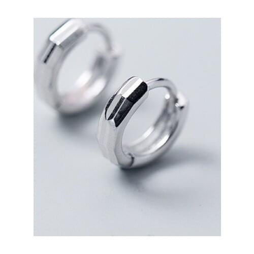 MloveAcc 100% 925 Sterling Silver Hoop Geometric Ear Huggie Earrings for Women Girl Earings Jewelry