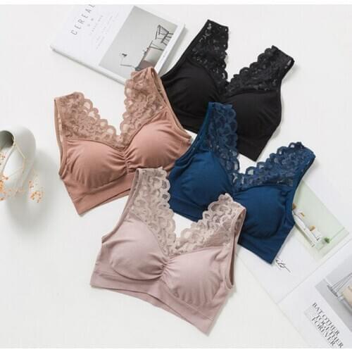 Women Bra Thin Seamless Wire Free Bralette Sexy Solid Color Padded Strap Bra Open Back Sexy Underwear Bras for Women Gather