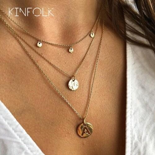 KINFOLK Bohemian Gold Chains Necklace Pendant Necklaces For Women Boho Chocker Chain Necklace Set Womens Jewelry 2020