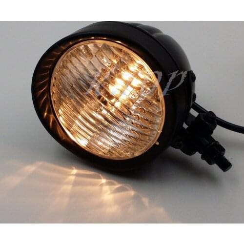 ZORBYZ Black Metal Clear Lens Front Headlight For Harley Cruiser Chopper Cafe Racer Bobber XL