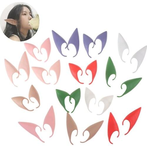 Halloween Elf Ears Soft Harmless False Ears Props Pointed Anime Fairy Angel Dress Up Cosplay Mask Halloween Party Supplies 1pair