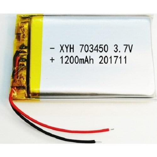 1200mAh 703450 Lithium Li-ion Battery 3.7V 703450 Lipo Lipolymer Batteries GPS Radio Camera Phone Replacement Cell