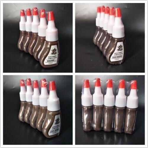 23pcslot manual tattoo ink MIXED color set permanent makeup micropigment 10ML for cosmetic eyebrow eyeliner lip