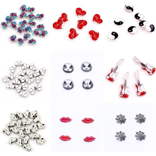 40Pcs/Lot Cute Enamel Chili Red Pepper Charms Rose Flower Gossip Taiji Pendant Women Necaklaces Bracelet Jewelry Making