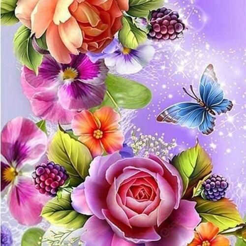 6pcs/Set DIY Embroidery Butterfly Flower 3D Diamond Mosaic Diamond Paintings Picture Of Rhinestone Home Decor