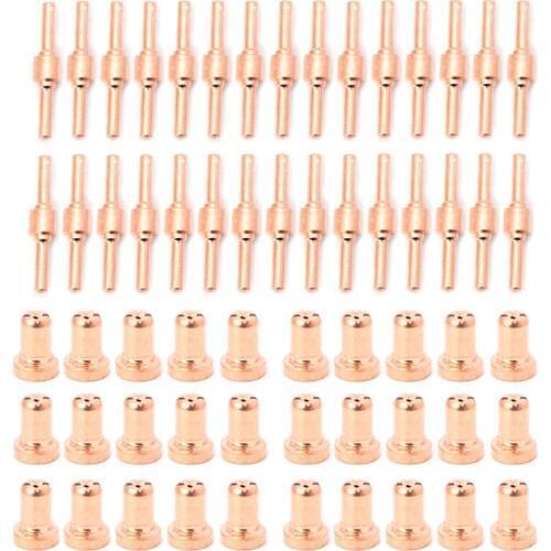 60PCS Extended Long Plasma Cutter Tip Electrodes&Nozzles Kit Welding Nozzle