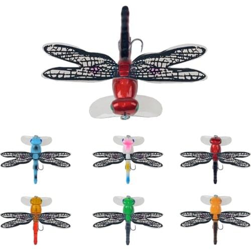 7.5cm/6g Topwater Bait Hard Plastic Dragonfly Popper Fishing Lure Lifelike Artificial Wobbler Fishing Tackle