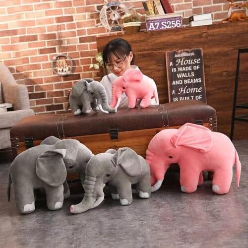 80 CM Simulation African Wild Animals Plush Toys Elephant Doll Stuffed Elephant Plush Soft Pillow Kid Toy Children Room Toy Gift