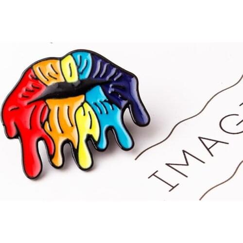 Abay Brooches Lips For Clothes