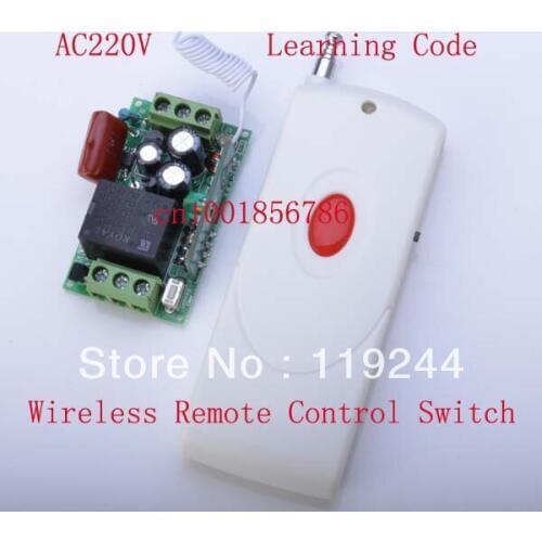 1000M 220V 10A 1CH 1Receiver &1Transmitter RF wireless remote control switch system Learning code 315/433MHZ for LED ON/OFF