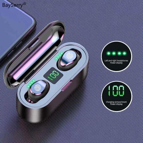 Wireless Headphones TWS Bluetooth 5.0 With Microphone Stereo Sport Music Wireless Earphones Headset With 2000mAh LED Power Bank