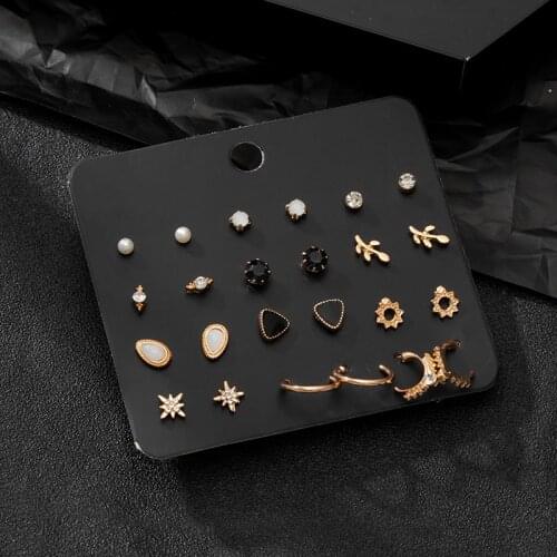 BICUX New Womens Earrings Geometry Shape Vintage Girl Exquisite Fashion Party Charm Golden Metal Pendant Earring 2021 Jewelry