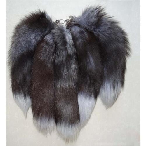 Womens Bag Charm Tail keychain Long Fox Fur Tail Handbag Trinket Pendant Accessories Furry Charm for Bags Key Chains