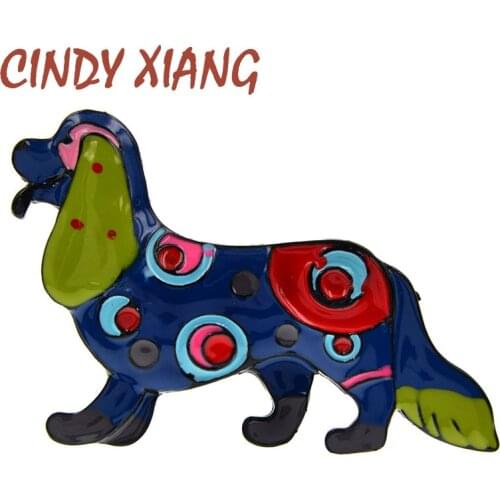 CINDY XIANG New Enamel Dog Brooch Cute Animal Design Cartoon Fashion Pins Summer Shirt Jewelry High Quality Kid Accessories Gift