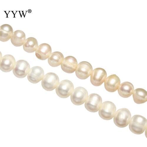 Potato Freshwater Pearl Beads Designer Fashion Jewelry 7-8mm White Natural Cultured Pearl Necklace Making Sold Per 15-16inch