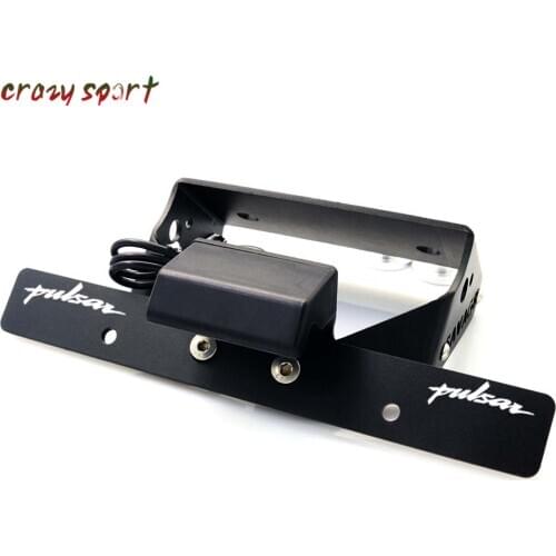 License Plate Holder For Bajaj Pulsar 200 180 135 150 NS 14-18 Motorcycle Fender Registration Tail Bracket LED