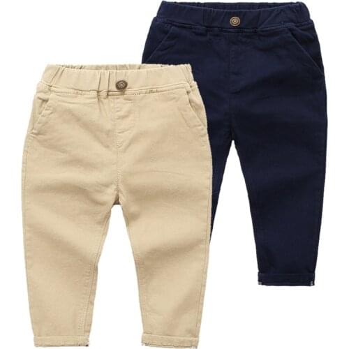 Childrens Pants Spring and Autumn Baby Slim Pants A Buckle Elastic Boy Trousers Casual Pants Tide Manufacturers Wholesale