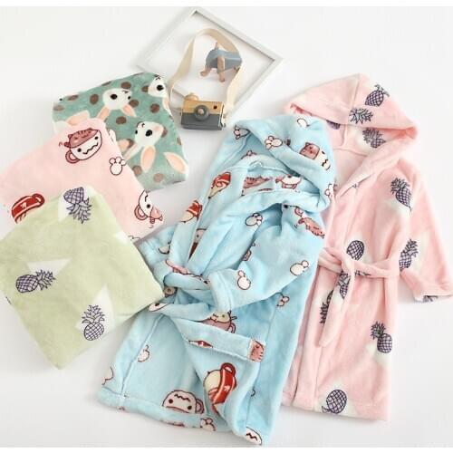 Children Bathrobe Baby Bath Robe Animal Rainbow Hooded Bathrobes For Boys Girls Pyjamas Nightgown Kids Sleepwear Toddler Clothes