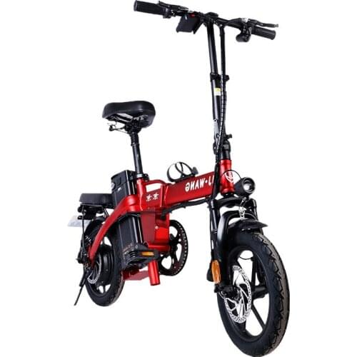 Red Black 48V20AH 14 Inch Lithium Battery Electric Bicycle