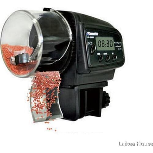 Black Timing Electronic Intelligent Auto Fish Tank Pond Food Feeder With Energy-saving LCD Display Practical And Beautiful