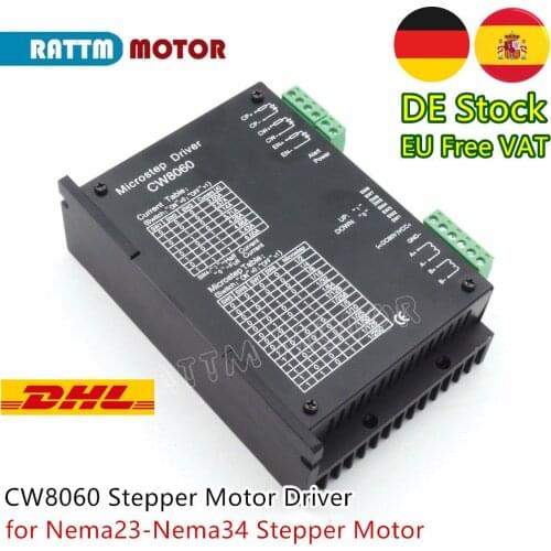 『EU Free VAT/Delivery』CW8060 Nema23 Nema34 Stepper Motor Driver Controller 80VDC 6A/256 Microstep for CNC Router Milling Machine