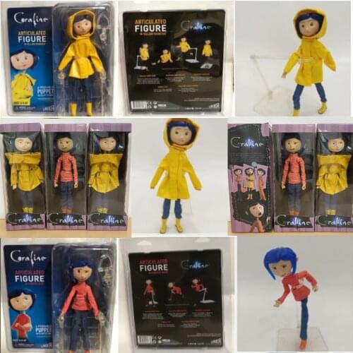 NECA Coraline With Yellow Raincoat Action Figure Toy Doll Gift For Christmas Children Birthday Gift Decoration