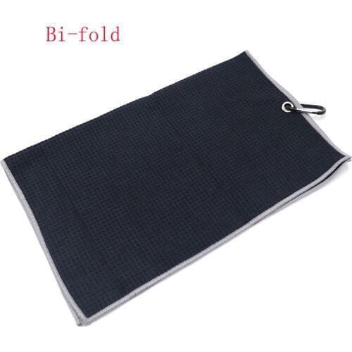 Hot sale 1Pc Bi-fold Microfiber Golf Towel Light Weight Quick Drying Sports High Density Towel