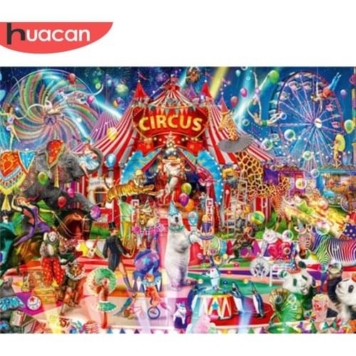 HUACAN Diamond Painting 5D Christmas Diamond Embroidery Sale Animals Mosaic Rhinestone Picture Handmade Gift