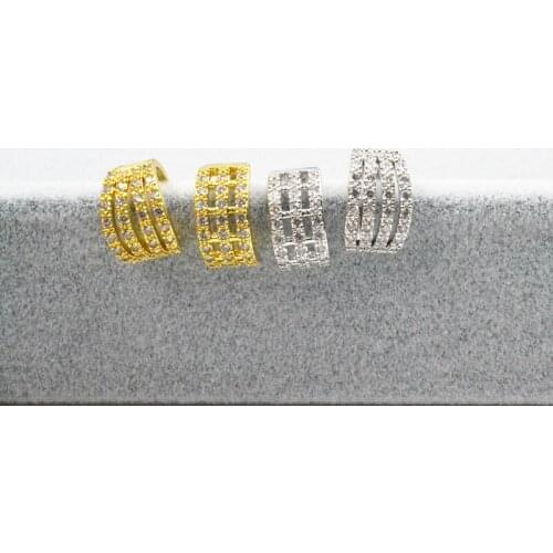 10pcs Shine Full CZ Ear Cuff Earring Wrap Clip On Earrings Ear Clip Models For Women Non Piercing Nose Rings Body Jewelry