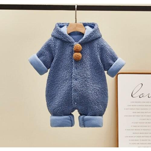 Newborn baby onesies spring, autumn and winter newborn men and women baby outing clothes thickened romper winter suit