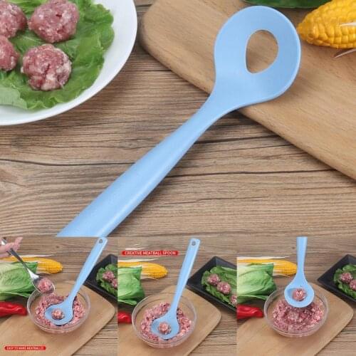 Hot Sales Non-Stick Meatball Maker Spoon Meat Baller Kitchen Meat Hole Ball Leakage Utensil Mold Tool Elliptical Meat I4R6