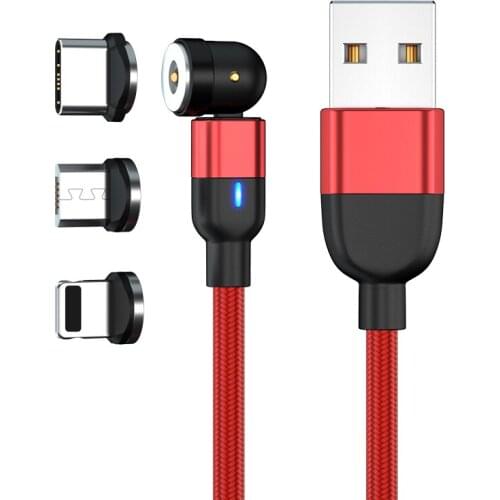 Magnetic cable type c micro usb ios cables Nylon Braided charging cable for HUAWEI XIAOMI VIVO IPHONE moblie phone 2pcs/lot