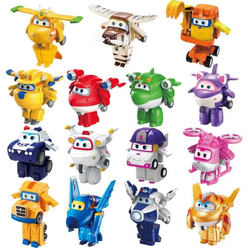 32 Type Super Wings 2" Scale Mini Transforming Anime Deformation Plane Robot Action Figures Transformation Toys For Kids Gifts