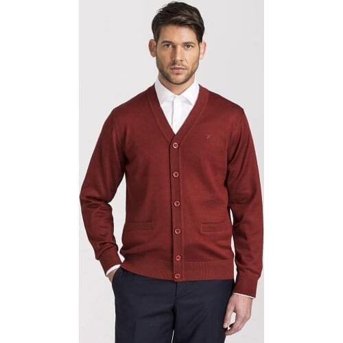 Hateko Men Regular Fit 30% Wool Cardigan Classic Style Lightweight Knitwear Middle Aged Fashion Big Sizes Available