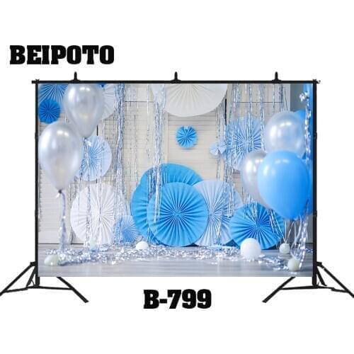Pink Blue balloon Photographic Backdrop Baby Shower Portrait Photography background boys girls one year 1st birthday cake smash